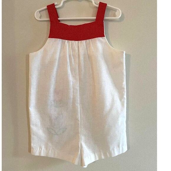 Vintage Coming Thing Romper/Overalls with Tulips in Red,‎ Purple & Green Size 6 - Picture 2 of 7